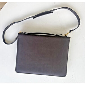 Vintage Georgetown Leather Design Satchel Briefcase Black Zipper